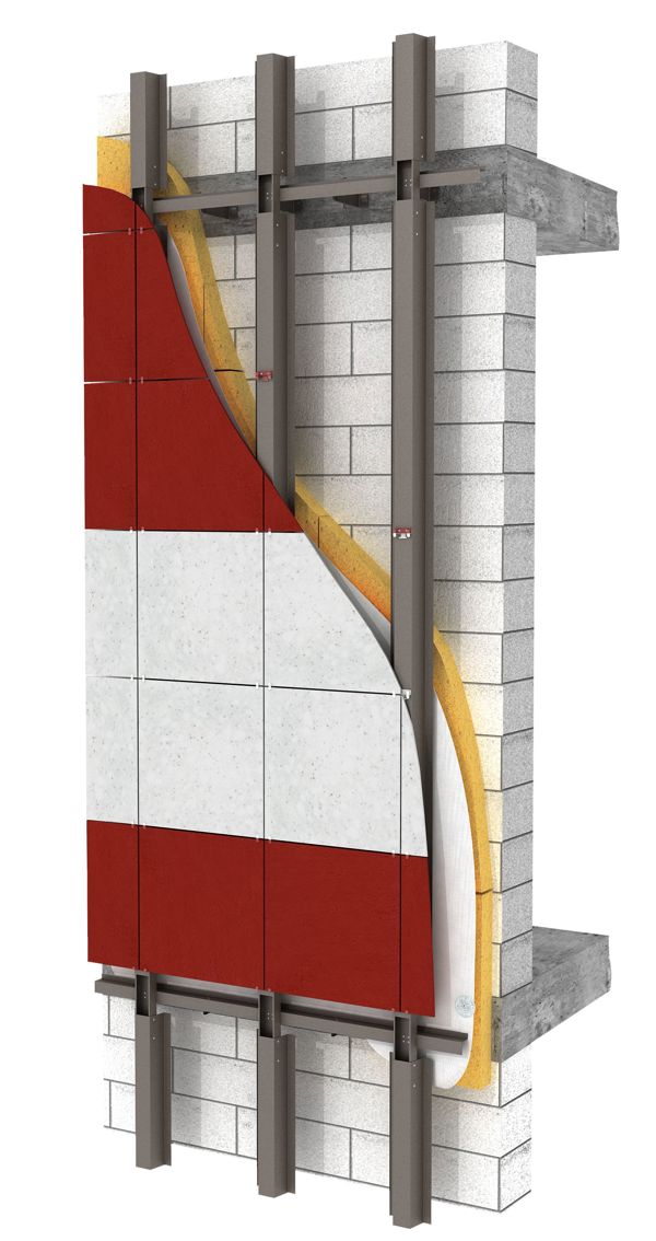 Керамогранит (видимое крепление)