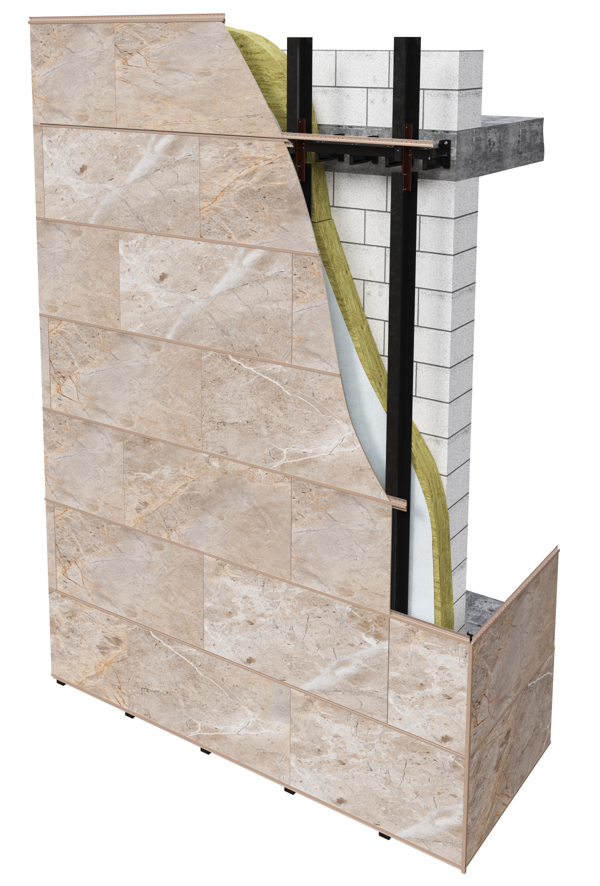 Керамогранит (видимое крепление) на планке