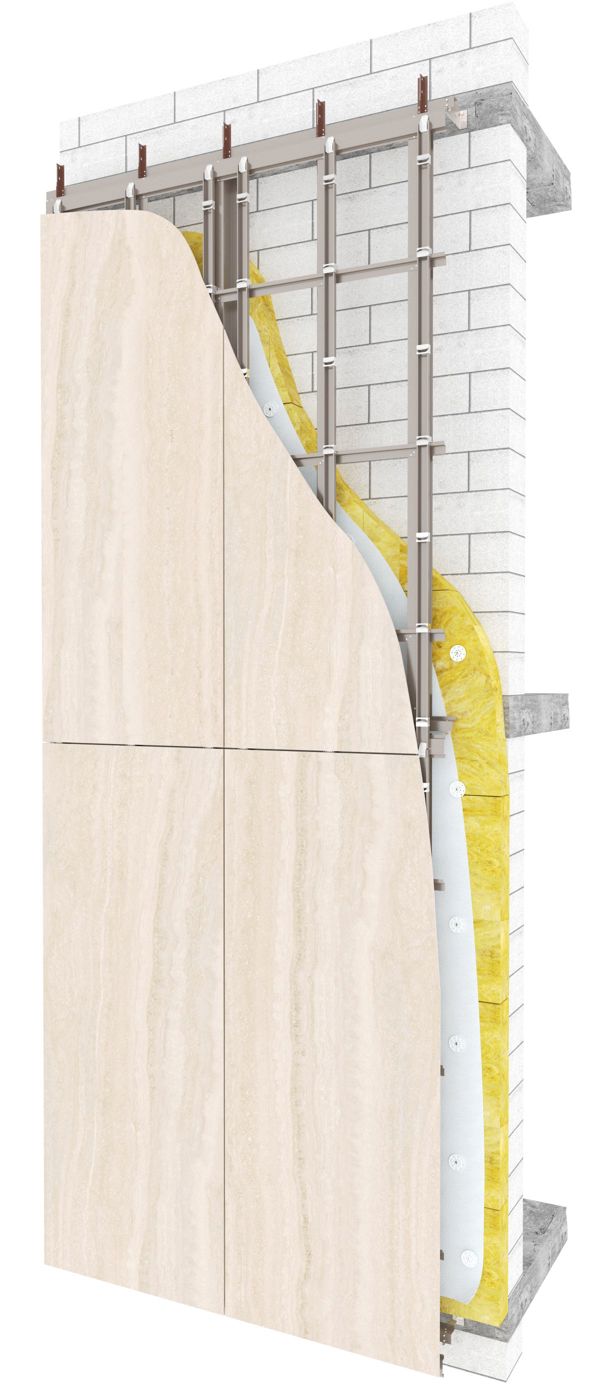 Керамогранит (скрытое крепление) формат 800х1200мм и более